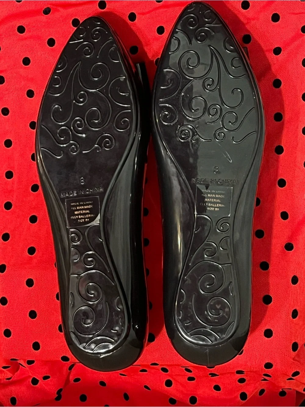 NWOB kate spade Jackson Jelly Ballerina D’Orsay Black Pointed Bow Flats